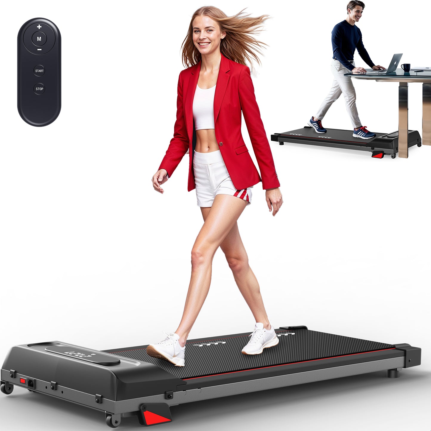 CharonFit Laufband für Zuhause Walking Pad: Mit 2,25 PS Motor, 100kg Gewichtskapazität, 4% Neigung, 1-10km/h