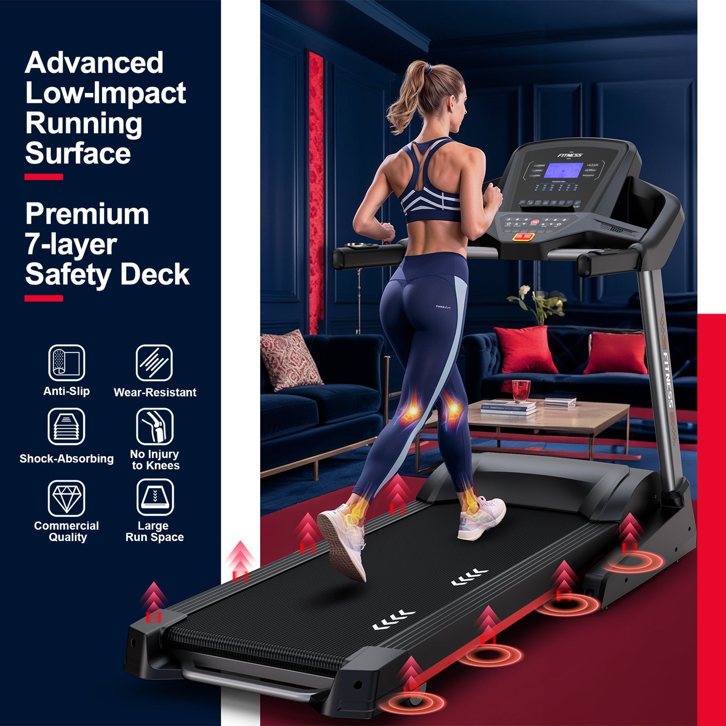 CharonFit Laufband für Zuhause Klappbar mit Steigung: 160KG Tragfähigkeit, Max 20kmh Geschwindigkeitspanne, 20 Automatische Neigung, 25 Voreingestellte Programme